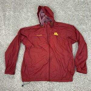 Minnesota Golden Gophers Jacket Mens XL Red NCAA Football Columbia Hooded